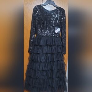 Mac Duggal Black Sequined Dress
